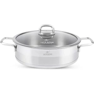 ماهیتابه دو دسته لایف اسمایل سایز ۳۲ کف لیزری
