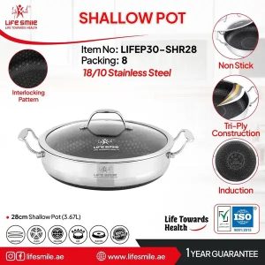 ماهیتابه دودسته استیل لایف اسمایل سایز ۲۸